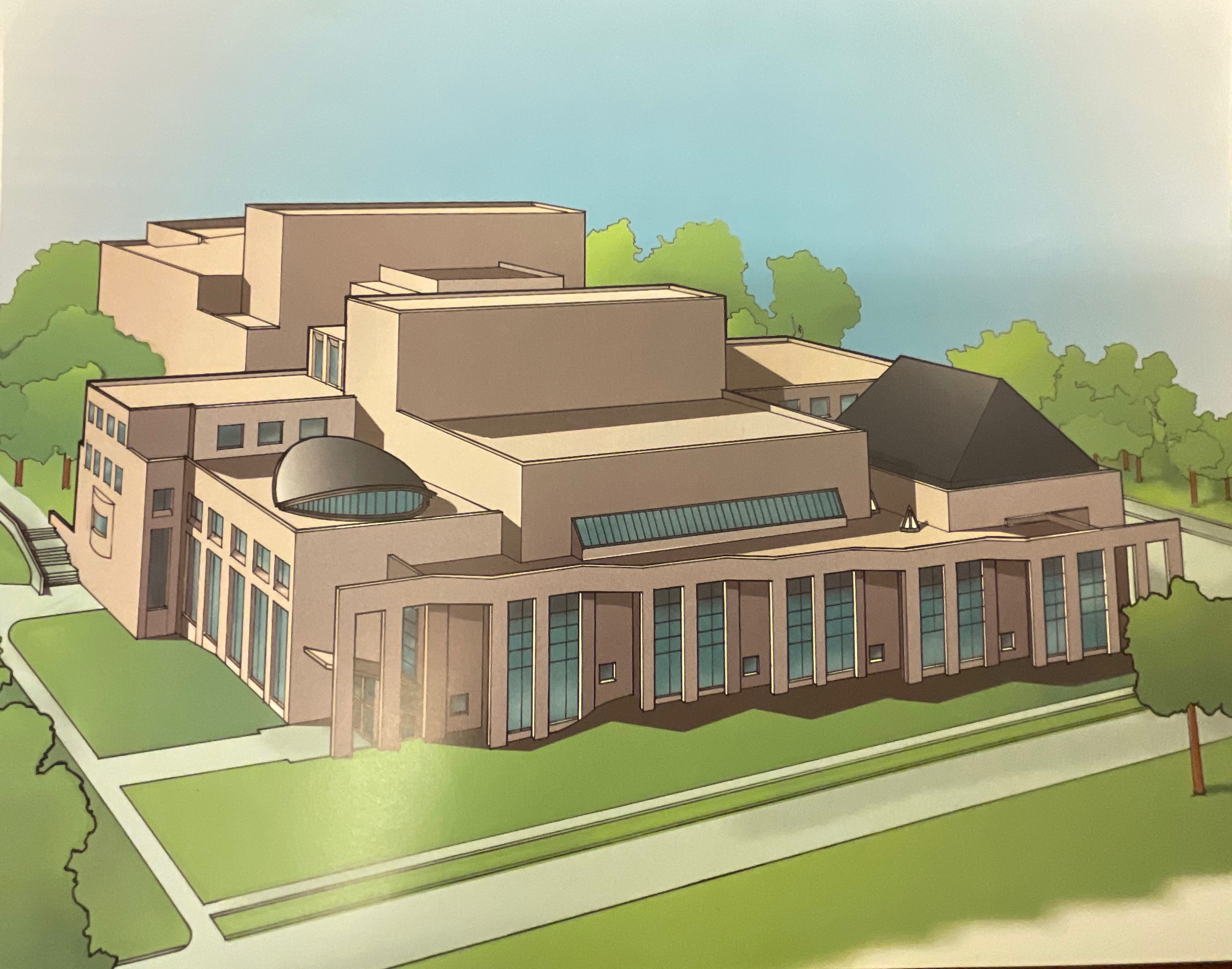Orignal Schematic of the Neal Marshall Black Culture Center/Lee Norvelle Theatre and Drama Center building