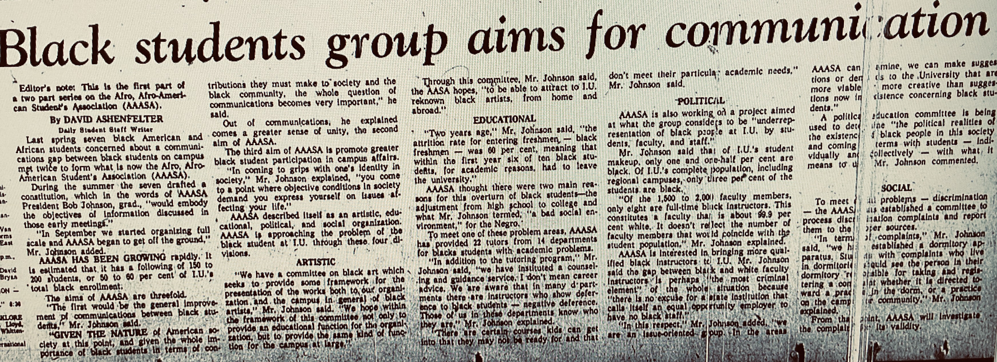 Black Students Group Aims for Communication